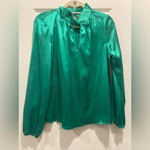 SHEIN Women’s Silky Green Blouse Long Sleeve